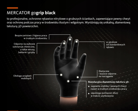 RĘKAWICE GOGRIP MOCNE BLACK L RĘKAWICE GOGRIP MOCNE BLACK L