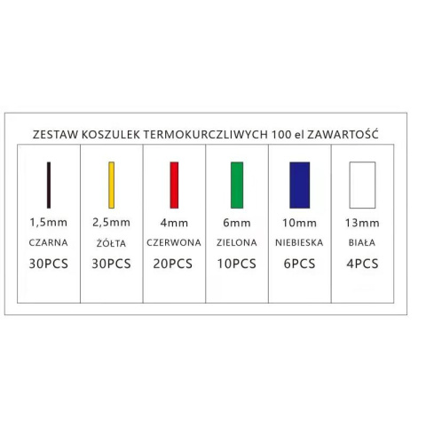 KOSZULKI TERMOKURCZLIWE 100 EL. KOSZULKI TERMOKURCZLIWE 100 EL.