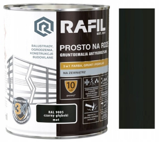 RAFIL PROSTO NA RDZĘ MAT CZARNY RAL9005 0,75L